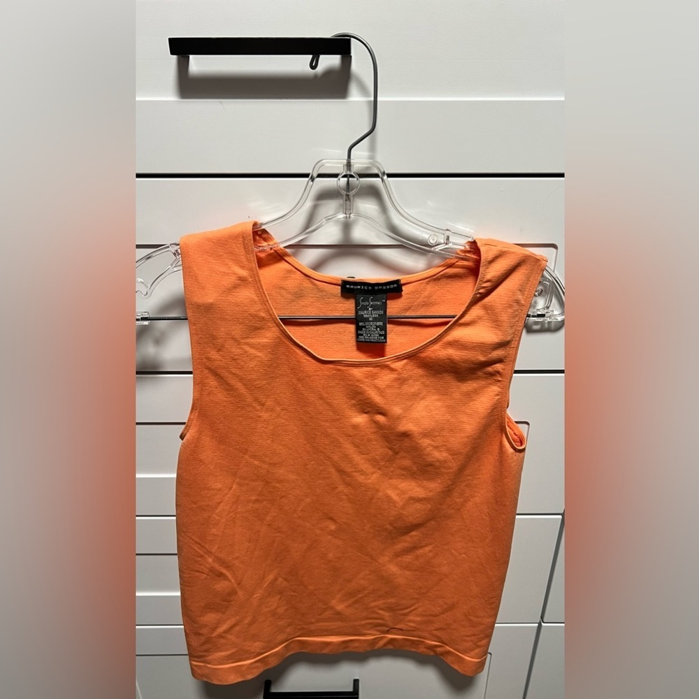 Maurice Sasson Vibrant Orange Tank Top
